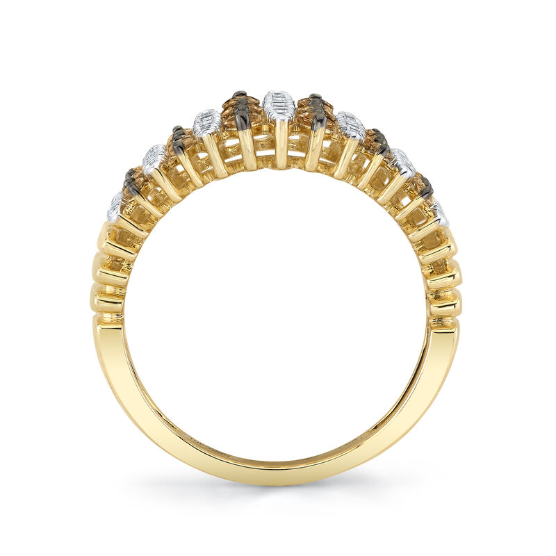 Cocoa & White Diamond 1 1/2ctw. Fashion Ring in 10k Yellow Gold image number null